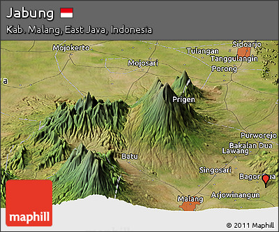 Satellite Panoramic Map of Jabung