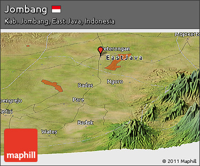 Satellite Panoramic Map of Jombang