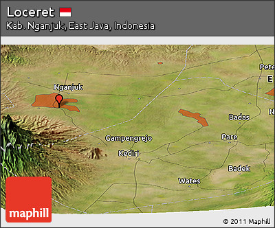 Satellite Panoramic Map of Loceret