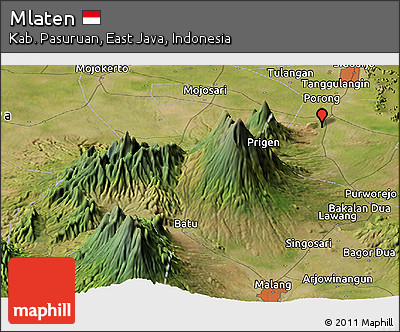 Satellite Panoramic Map of Mlaten