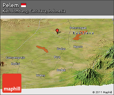 Satellite Panoramic Map of Pelem