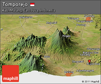 Satellite Panoramic Map of Tomporejo