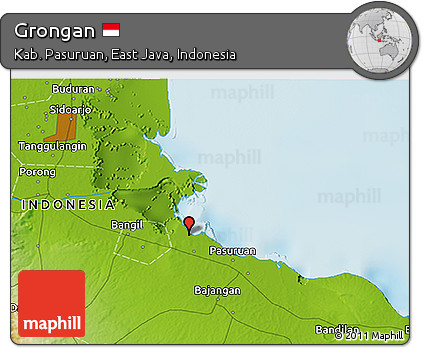 Physical 3D Map of Grongan