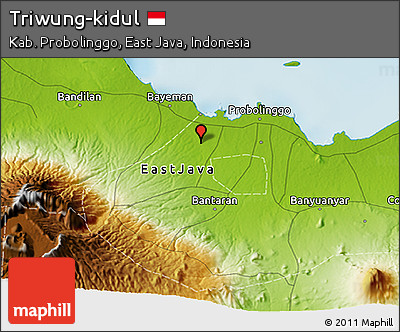 Physical 3D Map of Triwung-kidul