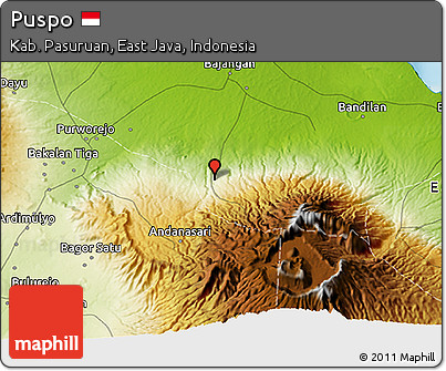 Physical 3D Map of Puspo