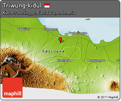 Physical 3D Map of Triwung-kidul