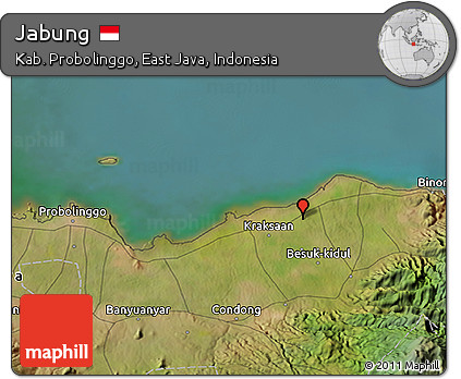 Satellite 3D Map of Jabung