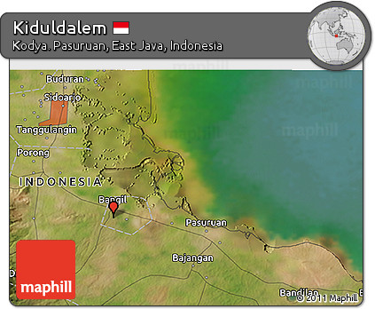 Satellite 3D Map of Kiduldalem