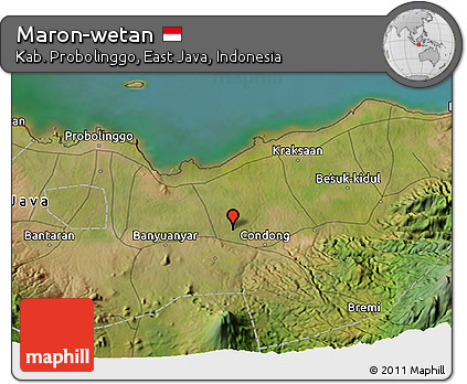Satellite 3D Map of Maron-wetan