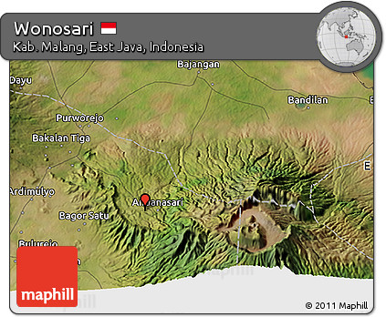 Satellite 3D Map of Wonosari