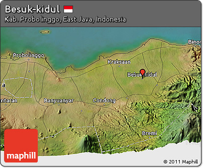 Satellite 3D Map of Besuk-kidul