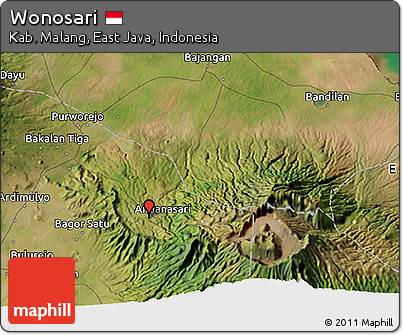 Satellite 3D Map of Wonosari