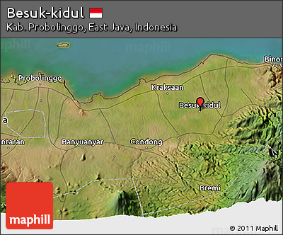Satellite 3D Map of Besuk-kidul