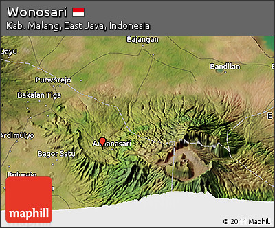 Satellite 3D Map of Wonosari