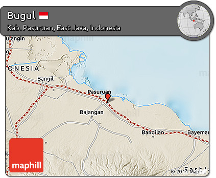 Shaded Relief 3D Map of Bugul