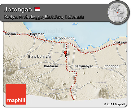 Shaded Relief 3D Map of Jorongan