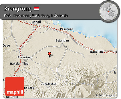 Shaded Relief 3D Map of Kiangrong