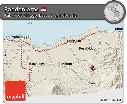 Shaded Relief 3D Map of Pandanlaras