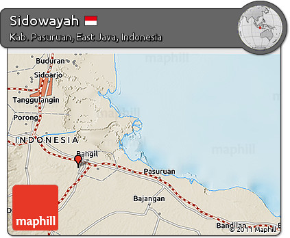 Shaded Relief 3D Map of Sidowayah