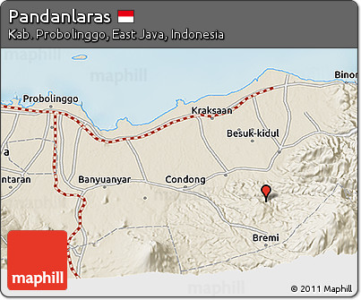 Shaded Relief 3D Map of Pandanlaras