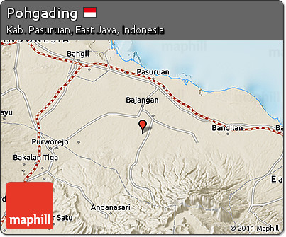 Shaded Relief 3D Map of Pohgading
