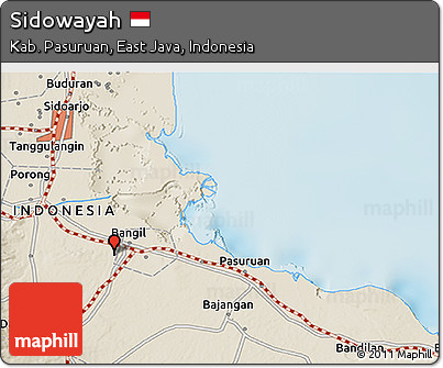 Shaded Relief 3D Map of Sidowayah