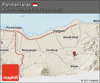 Shaded Relief 3D Map of Pandanlaras