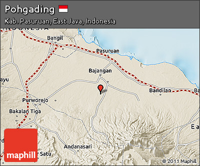 Shaded Relief 3D Map of Pohgading