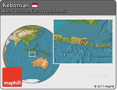 Satellite Location Map of Kebonsari