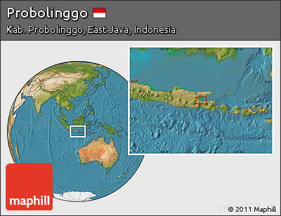 Satellite Location Map of Probolinggo