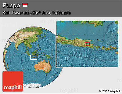 Satellite Location Map of Puspo