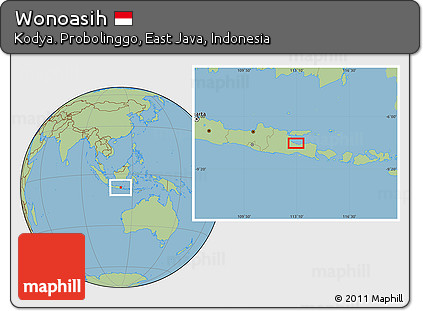Savanna Style Location Map of Wonoasih
