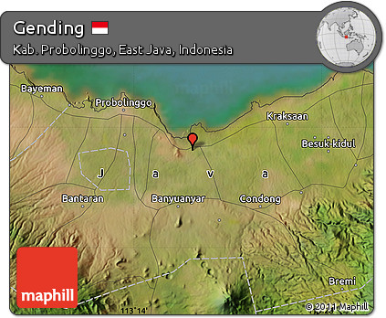 Satellite Map of Gending