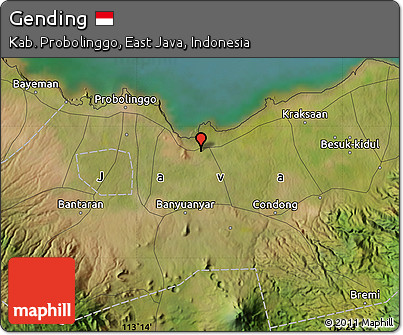 Satellite Map of Gending
