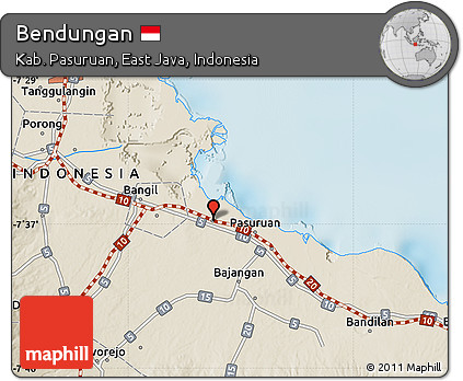 Shaded Relief Map of Bendungan