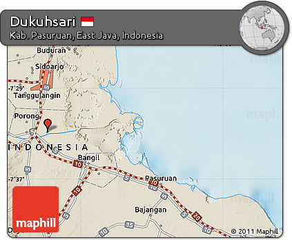 Shaded Relief Map of Dukuhsari