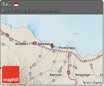 Shaded Relief Map of Beji