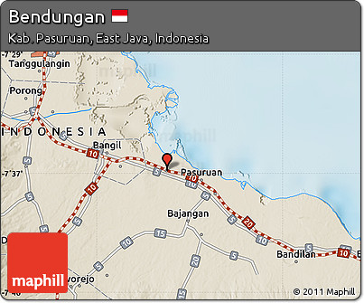 Shaded Relief Map of Bendungan