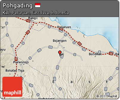 Shaded Relief Map of Pohgading