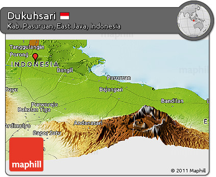 Physical Panoramic Map of Dukuhsari
