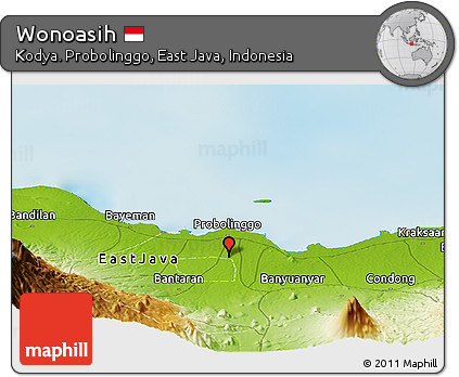 Physical Panoramic Map of Wonoasih