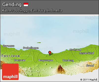 Physical Panoramic Map of Gending