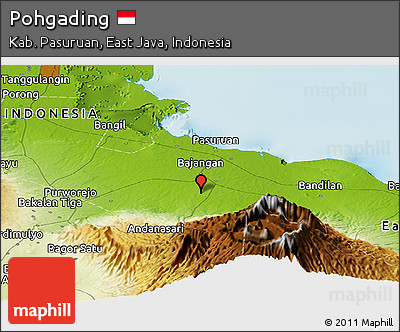 Physical Panoramic Map of Pohgading