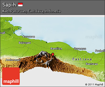 Physical Panoramic Map of Sapih