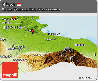 Physical Panoramic Map of Blawi