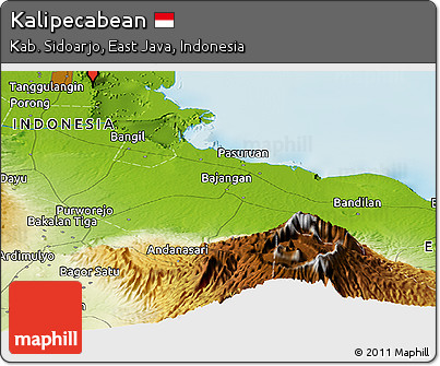 Physical Panoramic Map of Kalipecabean