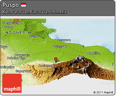 Physical Panoramic Map of Puspo