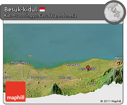 Satellite Panoramic Map of Besuk-kidul