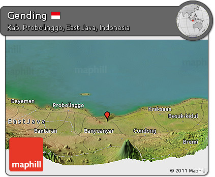 Satellite Panoramic Map of Gending