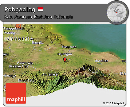 Satellite Panoramic Map of Pohgading